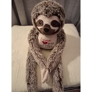 Embroidered buddy personalized sloth stuffie plush Emma gift valentines